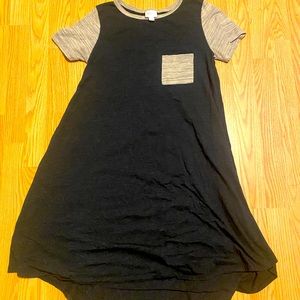 LuLaRoe tshirt style black and gray tiny stripper dress sz XS